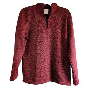 Thereabouts Dark Red Marbled Stand‎ Up Collar 1/4 Zip Long Sleeve Sweater XL 18